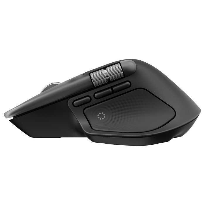 Logitech MX Master 4S para Mac, Ratón Ergonómico Inalámbrico Bluetooth, Desplazamiento Ultrarrápido, 8000 DPI, Carga USB-C, Space Black