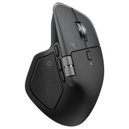 Logitech MX Master 4S para Mac, Ratón Ergonómico Inalámbrico Bluetooth, Desplazamiento Ultrarrápido, 8000 DPI, Carga USB-C, Space Black