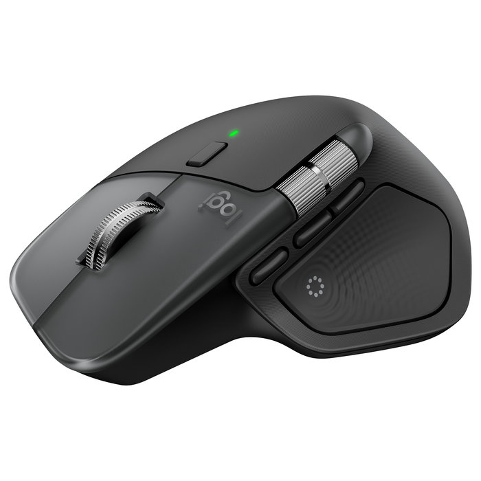 Logitech MX Master 4S para Mac, Ratón Ergonómico Inalámbrico Bluetooth, Desplazamiento Ultrarrápido, 8000 DPI, Carga USB-C, Space Black