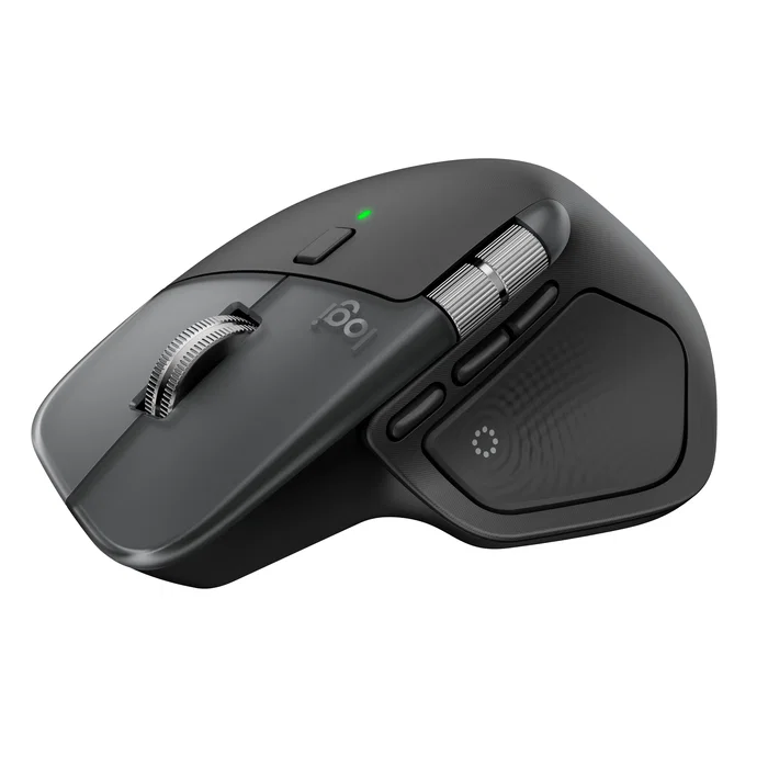 Logitech MX Master 4 for Mac Ratón Inalámbrico Bluetooth Ergonómico para Mano Derecha Laser 8000 DPI, 910-007577, Blanco Plata, con Carga USB-C y Botón Rueda MagSpeed