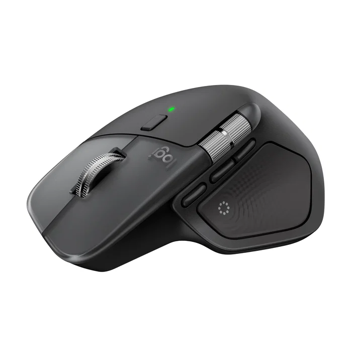 Logitech MX Master 4 for Mac Ratón Inalámbrico Bluetooth Ergonómico para Mano Derecha Laser 8000 DPI, 910-007577, Blanco Plata, con Carga USB-C y Botón Rueda MagSpeed