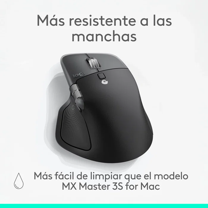 Logitech MX Master 4 for Mac Ratón Inalámbrico Bluetooth Ergonómico para Mano Derecha Laser 8000 DPI, 910-007577, Blanco Plata, con Carga USB-C y Botón Rueda MagSpeed