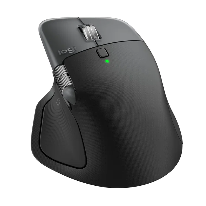 Logitech MX Master 4 for Mac Ratón Inalámbrico Bluetooth Ergonómico para Mano Derecha Laser 8000 DPI, 910-007577, Blanco Plata, con Carga USB-C y Botón Rueda MagSpeed