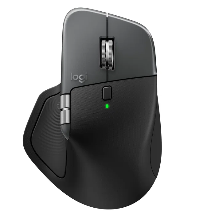 Logitech MX Master 4 for Mac Ratón Inalámbrico Bluetooth Ergonómico para Mano Derecha Laser 8000 DPI, 910-007577, Blanco Plata, con Carga USB-C y Botón Rueda MagSpeed