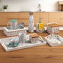 Versa Set De 2 Libros De Decoracion Fiorella 18x7 cm Lienzo, Madera MDF (2 Unidades)
