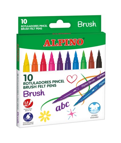 Alpino Estuche de 10 Rotuladores Punta Pincel