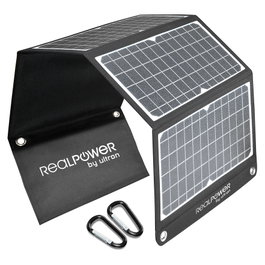 RealPower SP-30E Adaptador de Corriente USB 30W 5V con 3 Puertos (USB Tipo A y Tipo C), Negro y Blanco