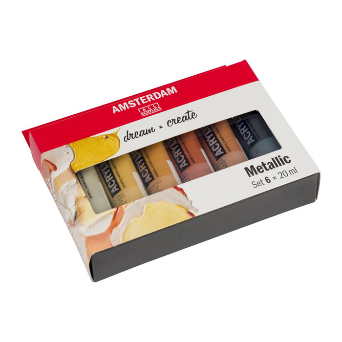 Amsterdam Set de Acrílicos Metálicos 6 x 20 ml