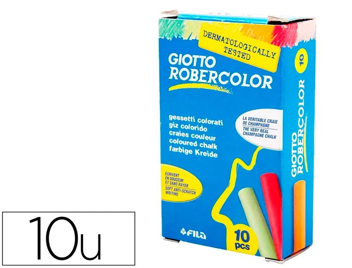 Robercolor Tiza Color Antipolvo Caja 10 Unidades