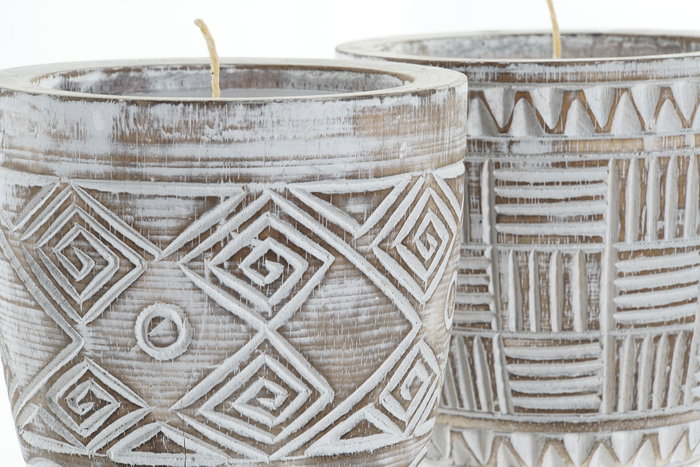 DKD Home Decor Vela de Cera de Parafina y Albasia Decape Surtido de 2