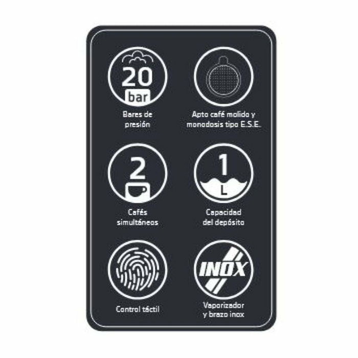 Orbegozo EX 5300 Cafetera de Espresso Automática con Bomba 20 Bares 950W, para Café Molido y Monodosis ESE, Incluye Vaporizador