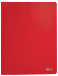 Leitz 46760025 Carpeta Polipropileno con 20 Fundas A4 Recycle, Rojo