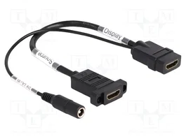DeLOCK 87038 Cable HDMI 4K 60 Hz con alimentación CC 2,1 x 5,5 mm, 0,30 m