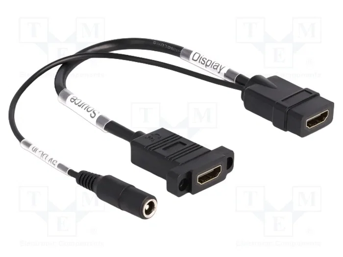 DeLOCK 87038 Cable HDMI 4K 60 Hz con alimentación CC 2,1 x 5,5 mm, 0,30 m DeLOCK 87038 Cable HDMI 4K 60 Hz con alimentación CC 2,1 x 5,5 mm, 0,30 m