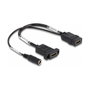 DeLOCK Cable HDMI 4K 60 Hz con alimentación CC 2,1 x 5,5 mm 0,30 m para montaje en panel