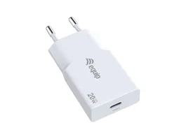 Equip 245521 Cargador USB-C GaN Slim 20W Blanco - Tecnología Power Delivery 3.0 y Quick Charge 3.0, 1 Puerto, Carga Rápida, Universal, 100-240V, Protección Integral