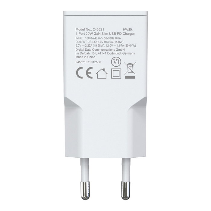 Equip Cargador GaN Slim 20W USB-C Blanco Equip Cargador GaN Slim 20W USB-C Blanco