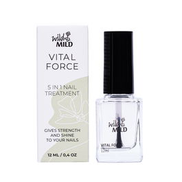 Wild&Mild Esmalte Vital Force 12 mL con 5 Vitaminas y Extractos Botánicos para Uñas Fuertes, Hidratadas y Brillantes