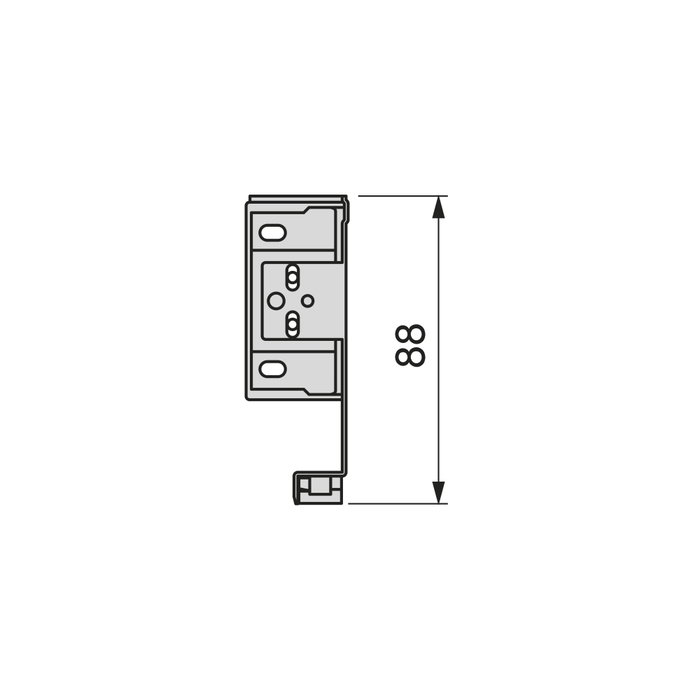 Emuca Cajón exterior Simplex 25kg de altura 88mm, profundidad 440mm, Acero, Pintado blanco