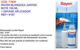 RAYEN Blanquea Juntas Bote 150 ml + Envase Aplicador