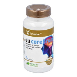 PLANNATUR Eu Cerebrum 60 Cápsulas - Ginkgo Biloba y Vitaminas B para Rendimiento Cognitivo