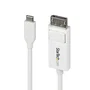 StarTech.com Cable USB-C a DisplayPort 1.2 Bidireccional CDP2DP2MBW - 2 m Blanco - 4K 60Hz HDR - para MacBook, Dell, HP