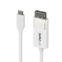 StarTech.com Cable USB-C a DisplayPort 1.2 Bidireccional CDP2DP2MBW - 2 m Blanco - 4K 60Hz HDR - para MacBook, Dell, HP