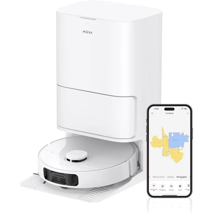 Mova Robot Aspirador E30 Ultra con Vaciado Automático y Mopa - Limpieza Automática Tecnología RoboSwing Mova Robot Aspirador E30 Ultra con Vaciado Automático y Mopa - Limpieza Automática Tecnología RoboSwing