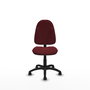Silla de oficina Algarra con mecanismo Contacto permanente básico tapizada con Similpiel color Granate. Equipada con Base poliamida negra, Sin brazos y Ruedas autofrenantes