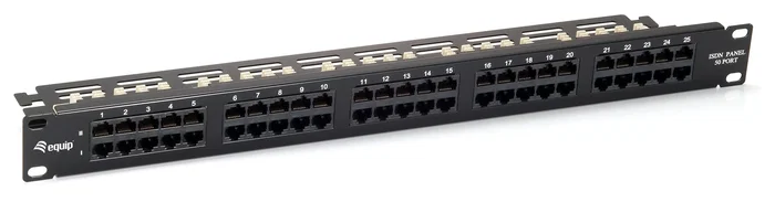 EQUIP Patchpanel 19'' 50xRJ45 Cat3 UTP 1U ISDN RAL9005 EQUIP Patchpanel 19'' 50xRJ45 Cat3 UTP 1U ISDN RAL9005