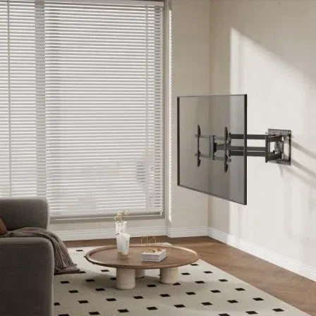 Aisens WT90TSLE-387 Soporte Pared Giratorio Inclinable Nivelable para Monitores y TV 43-90" hasta 60kg Negro