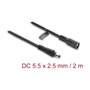 DeLOCK Cable de extensión DC 5,5 x 2,5 mm con bloqueo de bayoneta, 2 m, negro