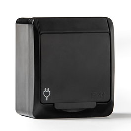 Famatel Base estanca T/TL, IP44, 16A 250V, color negro, blister