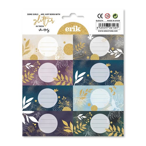 ERIK Etiqueta Escolar Glitter 80 x 40 mm (Set de 10) ERIK Etiqueta Escolar Glitter 80 x 40 mm (Set de 10)