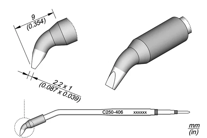JBC TOOLS Pico destornillador acodado 2,2x1mm