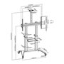 ROLINE Soporte carro TV multimedia con ruedas, para pantallas de 70 a 120 pulgadas (177.8 cm a 3.05 m), carga 140 kg, color negro