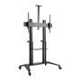 ROLINE Soporte carro TV multimedia con ruedas, para pantallas de 70 a 120 pulgadas (177.8 cm a 3.05 m), carga 140 kg, color negro