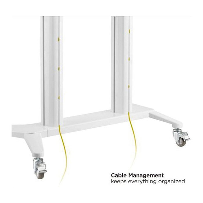 ROLINE Soporte carro TV multimedia con ruedas, para pantallas de 70 a 120 pulgadas (177.8 cm a 3.05 m), carga 140 kg, color negro