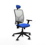 PIQUERAS Y CRESPO Silla de oficina Motilla Azul y Blanco con mecanismo Sincro y Brazos 3D
