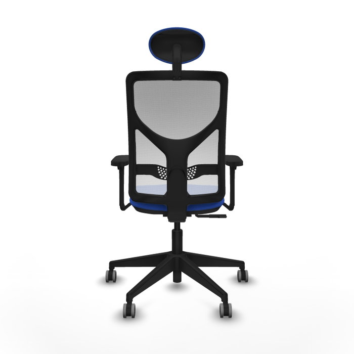 PIQUERAS Y CRESPO Silla de oficina Motilla Azul y Blanco con mecanismo Sincro y Brazos 3D