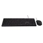 V7 CKU350ES Combo Teclado Español y Ratón USB, Teclado alámbrico perfil bajo silencioso 107 teclas con teclas F multimedia, Ratón óptico ambidiestro 2500 DPI - Negro
