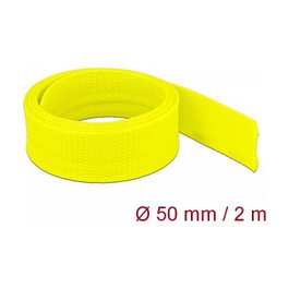 DeLOCK Funda trenzada estirable 2 m x 50 mm Amarillo