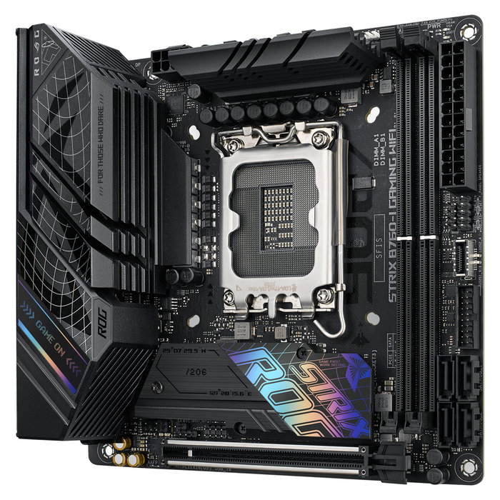 ASUS ROG STRIX B760-I GAMING WiFi, Placa Base Mini ITX LGA 1700, Intel B760, DDR5 hasta 7600 MHz, 2.5Gb LAN, WiFi 6E, Bluetooth 5.3, USB 3.2 Gen2 Tipo C