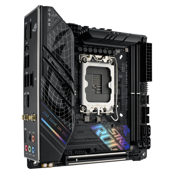 ASUS ROG STRIX B760-I GAMING WiFi, Placa Base Mini ITX LGA 1700, Intel B760, DDR5 hasta 7600 MHz, 2.5Gb LAN, WiFi 6E, Bluetooth 5.3, USB 3.2 Gen2 Tipo C