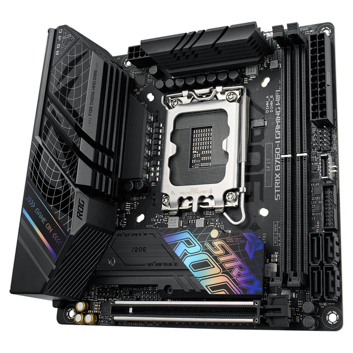 ASUS ROG STRIX B760-I GAMING WiFi, Placa Base Mini ITX LGA 1700, Intel B760, DDR5 hasta 7600 MHz, 2.5Gb LAN, WiFi 6E, Bluetooth 5.3, USB 3.2 Gen2 Tipo C