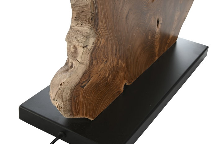 DKD Home Decor Lámpara Sobremesa 60 x 20 x 55 cm Teca y Hierro Hecho a mano