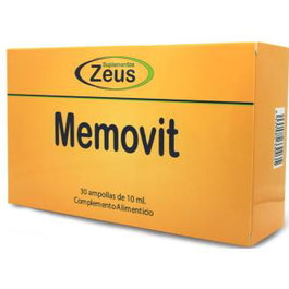 ZEUS Memovit Estudial 30Amp. Complemento Alimenticio para la Memoria con Jalea Real Colina y Vitaminas