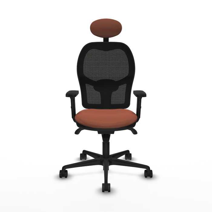 PIQUERAS Y CRESPO Silla de oficina Jorquera con mecanismo Sincro, Tela Marrón y Malla Negra PIQUERAS Y CRESPO Silla de oficina Jorquera con mecanismo Sincro, Tela Marrón y Malla Negra