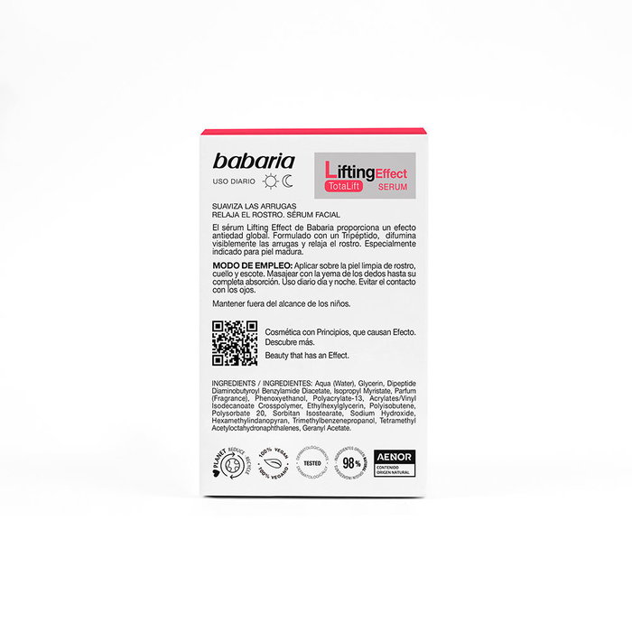 Babaria LIFTING EFFECT Serum Antiedad con Efecto Lifting y Tripéptidos 30 ml Babaria LIFTING EFFECT Serum Antiedad con Efecto Lifting y Tripéptidos 30 ml
