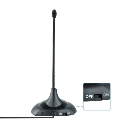 Tooq Micrófono Sobremesa TQMM-213 Flexible Jack 3.5 mm Negro